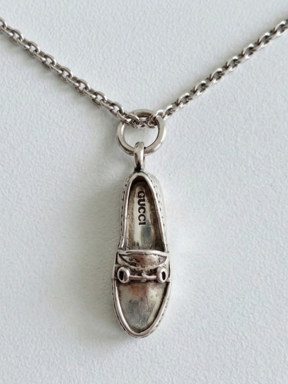 Gucci Sterling Silver Horsebit Loafer Pendant / Charm